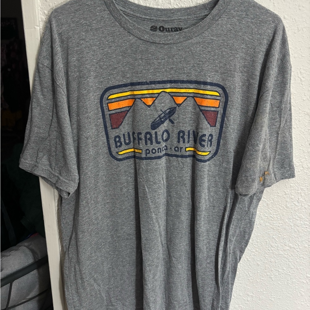Ouray Men's Gray Buffalo River Tee XL